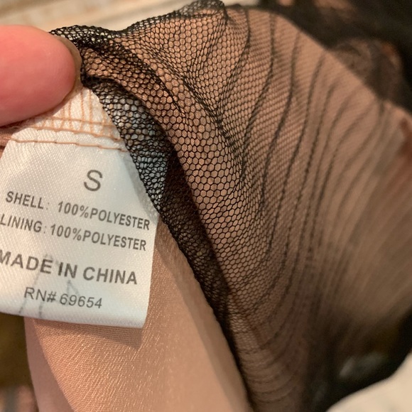 Sheer Nude and Black Lace Dress - Picture 3 of 3